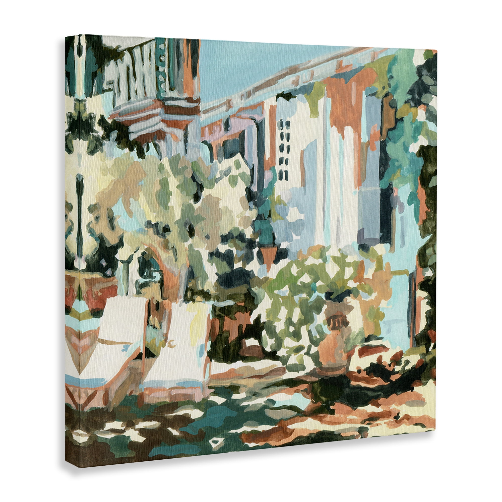 Stupell Industries City Street Abstraction Scenic & Cityscapes Painting Wrapped Canvas Art Print Wall Art, 24 x 24