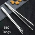 thumbnail image 3 of BE-TOOL 2PCS Stainless Steel Cooking Food Tongs, Hot-Pot Spoon Strainer with U-Shaped Hollow Handle, Kitchen BBQ Clamp Utensils (Small+Large, Silver), 3 of 8