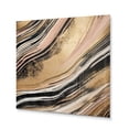 thumbnail image 2 of Designart "Golden Essence Embracing Lines II" Abstract Marble Metal Wall Art Prints, 2 of 5