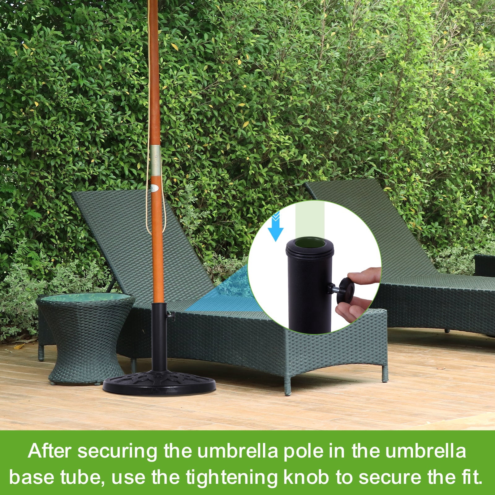 Backyard Expressions 20 Lb Umbrella Stand, Patio Umbrella Base, 16.5 in Diameter