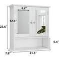 thumbnail image 3 of Semiocthome Medicine Cabinet Bathroom Cabinet with Storage Mirror and Adjustable Shelves, White, Wooden, 3 of 7