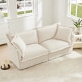 thumbnail image 3 of Newest Modern 2-Seat Sofa Couches for Living Room,2 Seater Sofa,Plain Chenille Deep Seat Sofa,Upholstered Cushion&Detachable Cover,Comfy Sofa Couch for Small Space,Apartment,Cream, 3 of 20