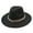 Black, variant on Women Men Wide Brim Western Cowboy Cowgirl Fedora Hat with Chain Belt Buckle