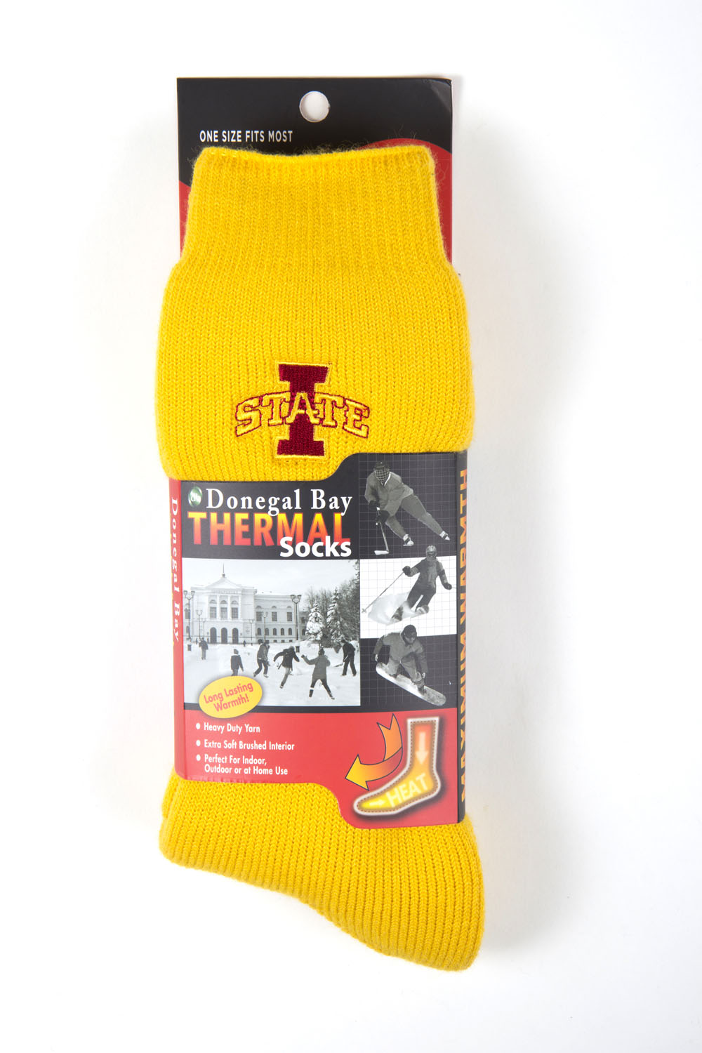Iowa State Cyclones Gold Thermal Sock - Donegal Bay - Unisex - One Size - Mid-Calf