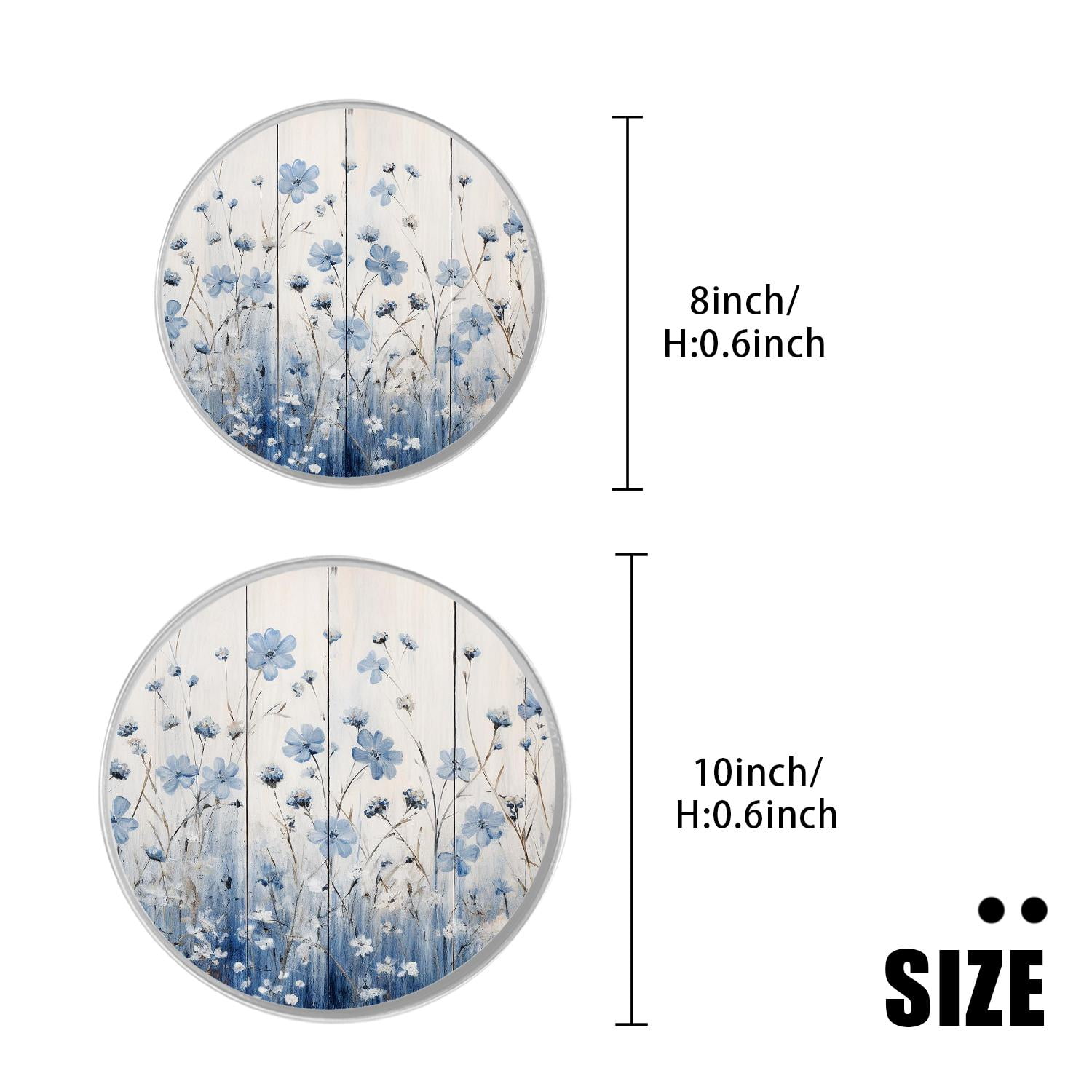 Metal Stove Burner Covers 4 Pcs Metal Round Stove Burner Covers 8Inch And 10Inch ,Blue Flowers with Insects art, for Home Decor Cooktop Decorative