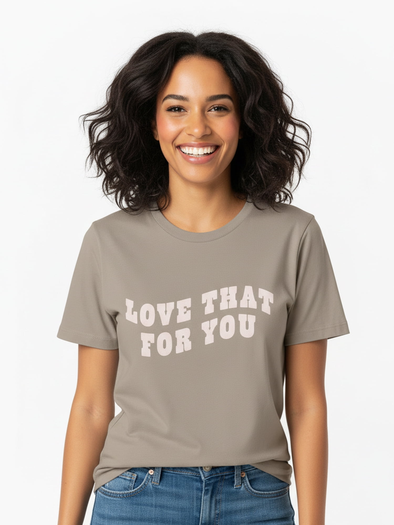 Young Women’s Graphic Everyday Short Sleeve Tee, Love That For You, Sizes XXS–XXL