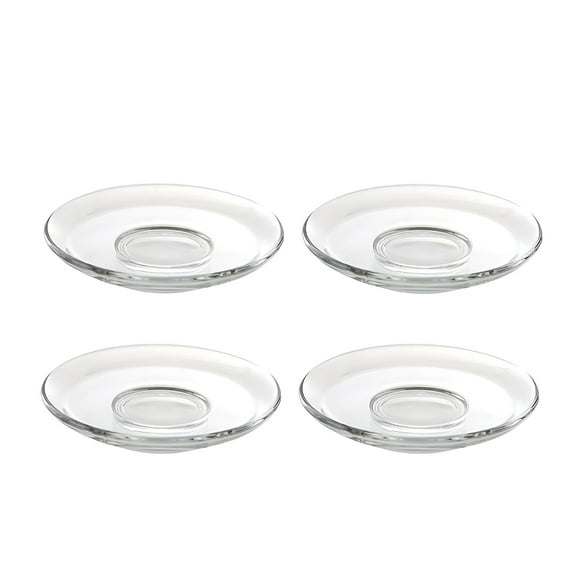 ACDANC 4Pcs Dessert Plates Clear Glass Snack Plate Desert Serving Plates Small Appetizer Plates for Party Favors 9x9cm