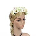 thumbnail image 4 of Banda para el cabello Macarena Boho Flor Guirnalda Boda Novia Beige, 4 of 8