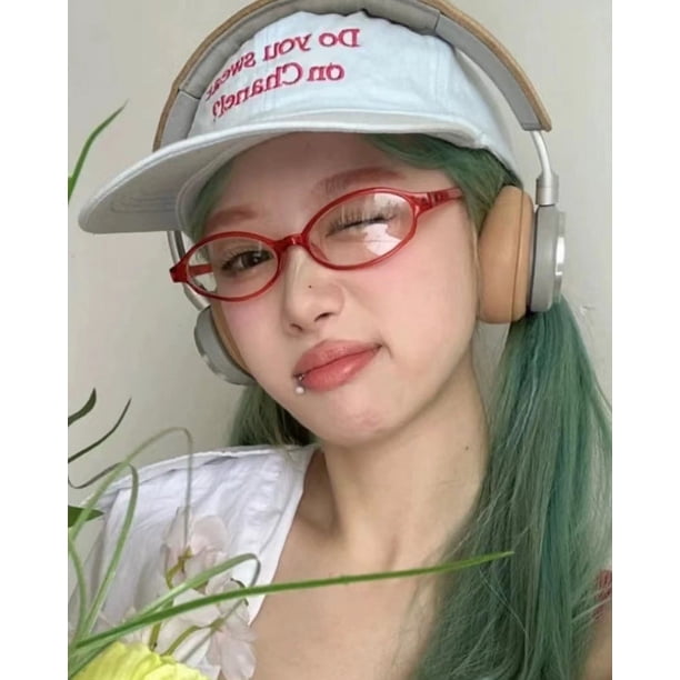 Gafas retro de marco pequeño con cara pequeña para chica sexy, montura para estudiante, gafas de luz azul para mujer, artefacto de belleza simple, forma ovalada