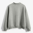 thumbnail image 4 of Resicozy Mock Neck Sweatshirt Women Cute Plain Pullover Sweatshirts Casual Fall Long Sleeve Trendy Tops Gray XL, 4 of 6