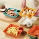 thumbnail image 1 of Bandeja de patatas fritas con compartimentos para salsas - Bandeja de plástico para snacks y cenas para empanadillas, pollo, sushi - 7,2 x 7,2 pulgadas, apilable, 1 of 6