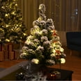 thumbnail image 2 of Topbuy 24"Mini Tabletop Snow Flocked Christmas Tree Pre-Lit  Artificial Decoration w/ 30 LED Lights & Timer, 2 of 10