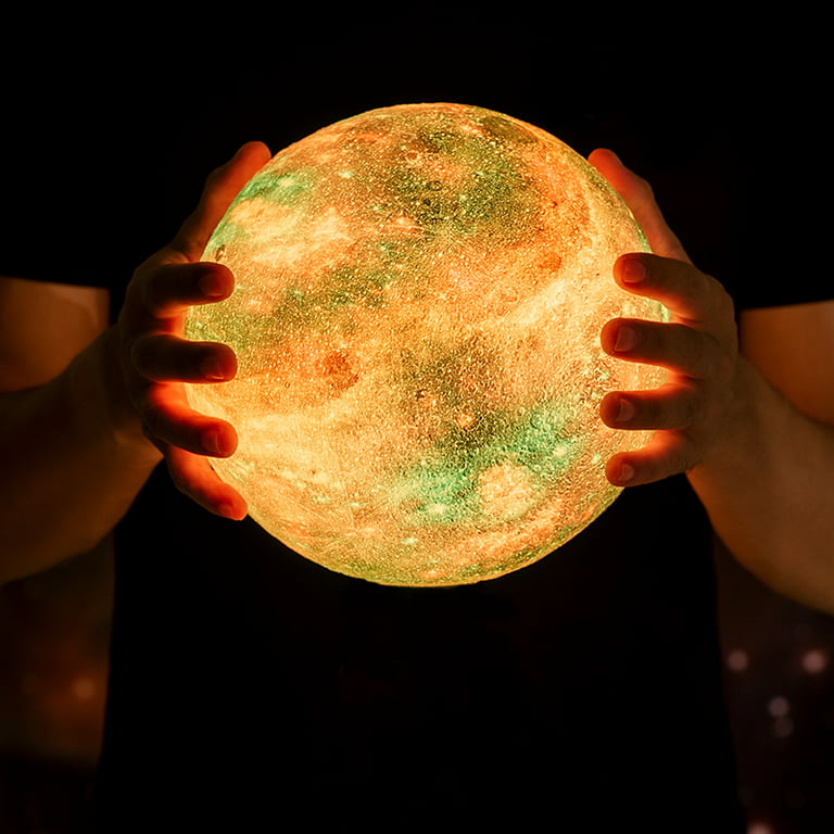 Paint Your Own Moon Lamp, Halloween Gifts 16 Color DIY 3D Space Moon Night  Light Art