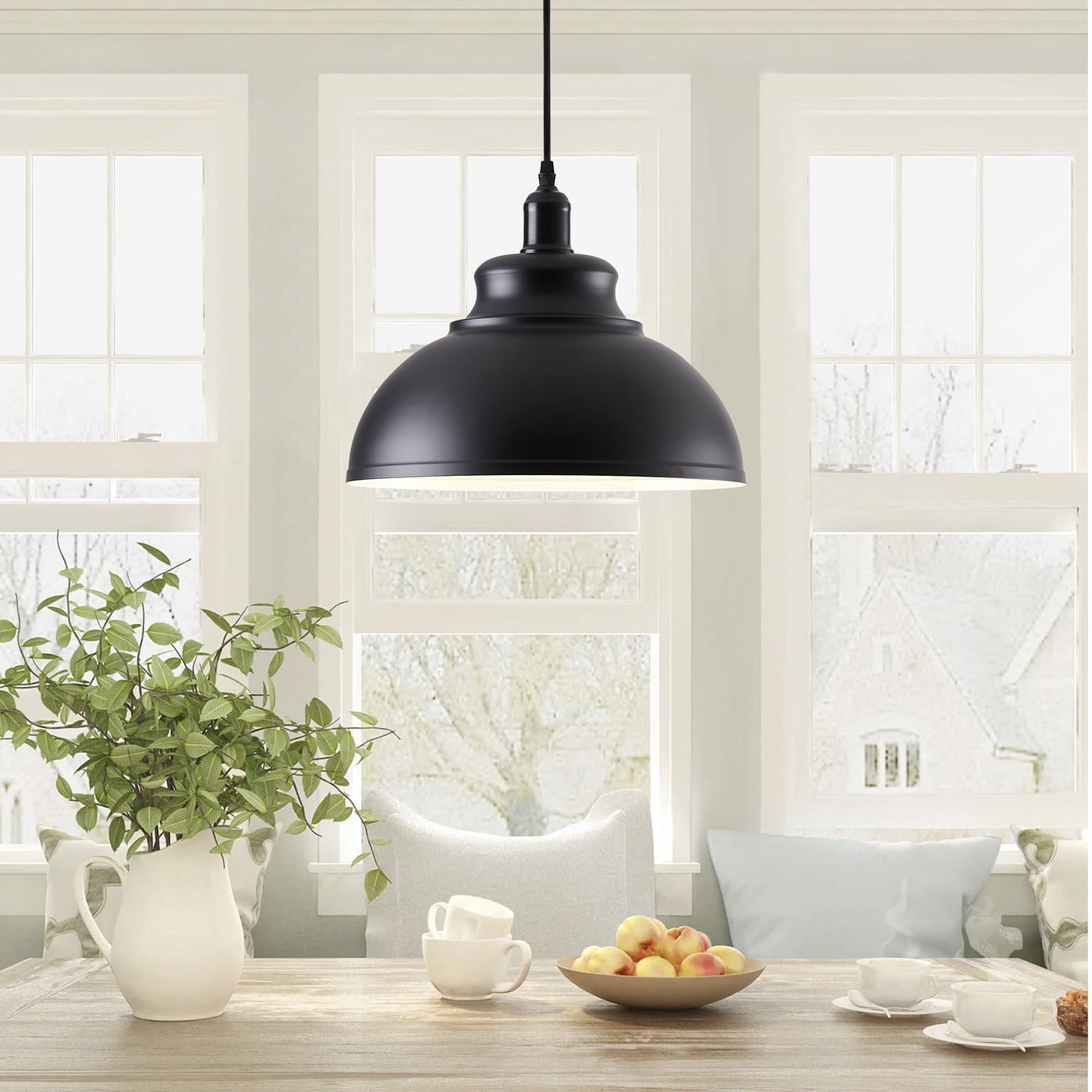 Aiwen Matte Black Pendant Light Modern Light Fixture Hanging Ceiling Lamp Farmhouse Lighting