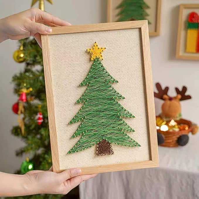 DIY Christmas Tree String Arts & Crafts for Boys Girls Ages 8-12+, Adult Crafts Kit Home Wall Decorations, Creative Art Activity Gift Toys for Ages8 9 10 11 12+