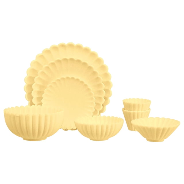 Accesorios en miniatura Zulema 1 6 Escala Plato Tazón Taza Juego de imaginación Amarillo