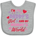 thumbnail image 3 of Inktastic Valentine's Day I'm My Daddy's Girl and My Mommy's World Girls Baby Bib, 3 of 4