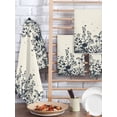 thumbnail image 2 of Navy Botanical Kitchen Dish Towels for Drying Dishes Set of 3, Blue Dragonfly Flower Leaf Retro Style Waffle Weave Microfiber Hand Tea Bathroom Towels Quick Dry & Absorbent Towel 15.7x23.6, 2 of 7