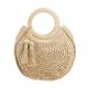 thumbnail image 1 of Bolsos De Mano Bolso de playa redondo de verano gran capacidad tejido a mano borla para fiesta (beige), 1 of 7