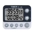 thumbnail image 1 of Kitchen Timer, 2 Channel Kitchen Timer, Adjustable Buzzer Volume, Kitchen Timer, Stopwatch, Large LCD Display, Magnetic Back, No Battery, 1 of 5
