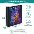 thumbnail image 5 of Neon Color Zebra 3 Ring Hardcover Binders 1.5in Round Rings for Letter-Size Folder Paper Organizer Pockets for Office Student Recipe, 5 of 9