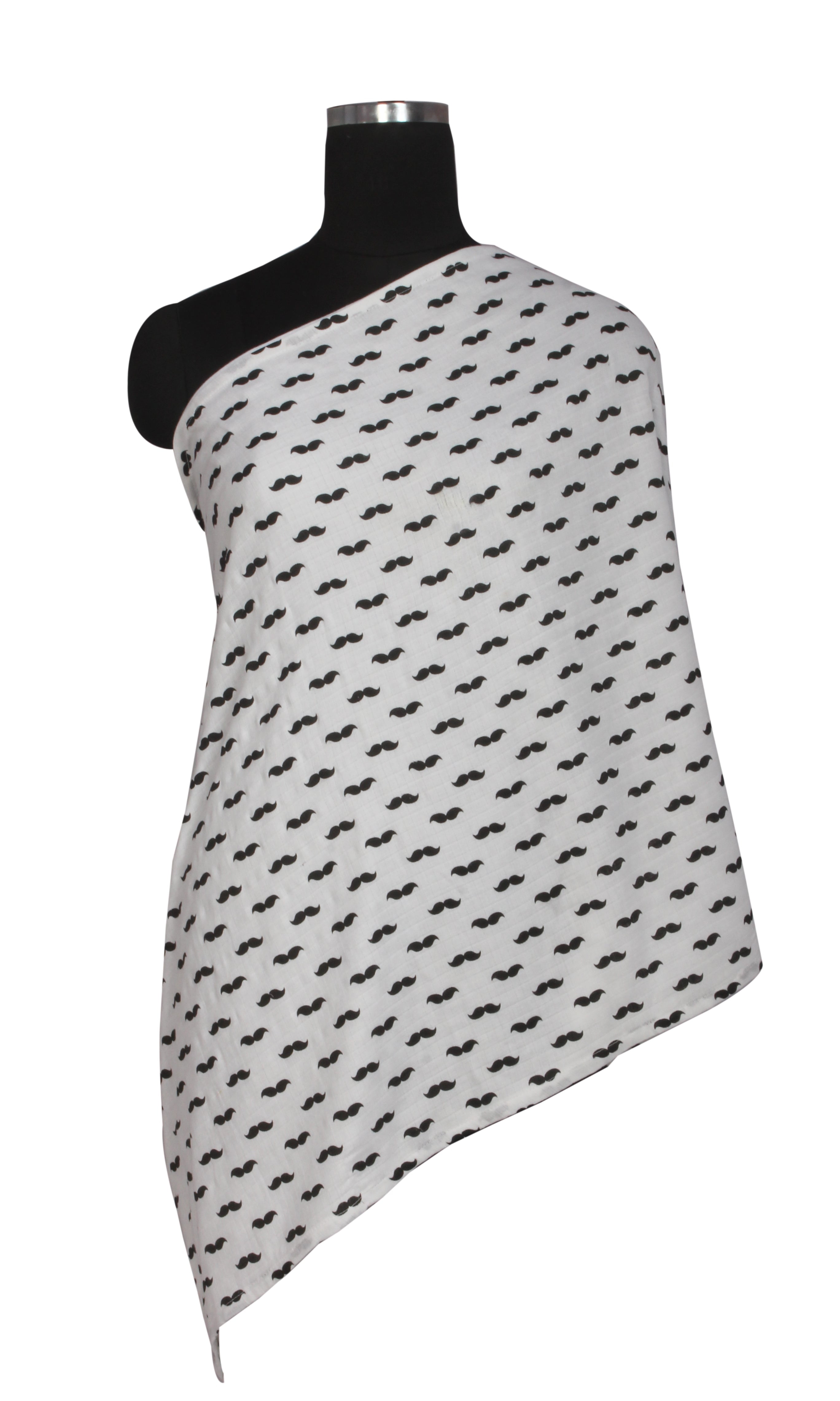 Mustache Black Muslin Nursing Scarf