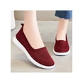 thumbnail image 5 of Frontwalk Women Shoes Casual Slip On Sneakers Walking Trainers Knit Upper Sports Comfort Sneakers Ladies Mesh Loafers Jujube Red 7.5, 5 of 6
