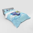 thumbnail image 3 of Ambesonne Cartoon Bedding Set 3 Pcs, Whale on Cloud Rainbow, Twin XL, Multicolor, 3 of 3