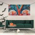 thumbnail image 2 of Zufioo Romantic Flamingo Pair Print Holiday Banners, Party Banners, Hanging Flags, Bar Shopping Mall Garden Wall Decorations, Holiday Decoration Supplies-Small, 2 of 8