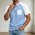 thumbnail image 5 of Dxzfnsa Men's Shirts Mens Short Sleeve Cotton T-Shirts Pocket Button Pullover Tops Lightweight Casual Solid Color Basic Tees, 5 of 5