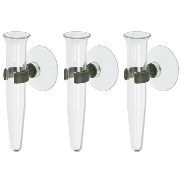 Tuberías de agua floral Uxcell con ventosa, 3 piezas de 0.6" ID 4" jarrón de pared de plástico