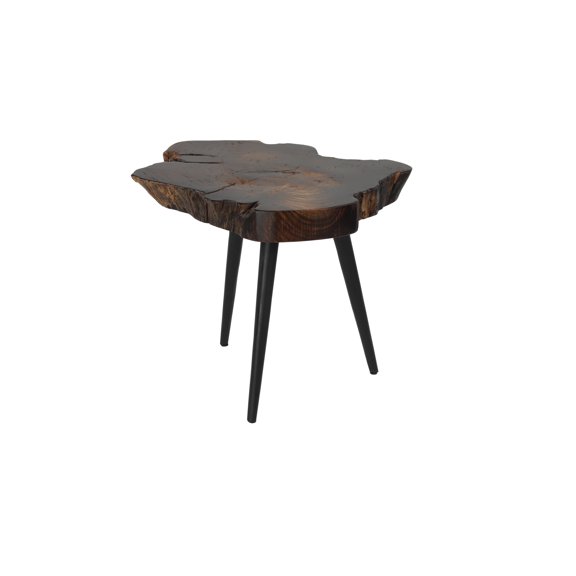 DecMode 18" x 22" Brown Metal Contemporary Accent Table