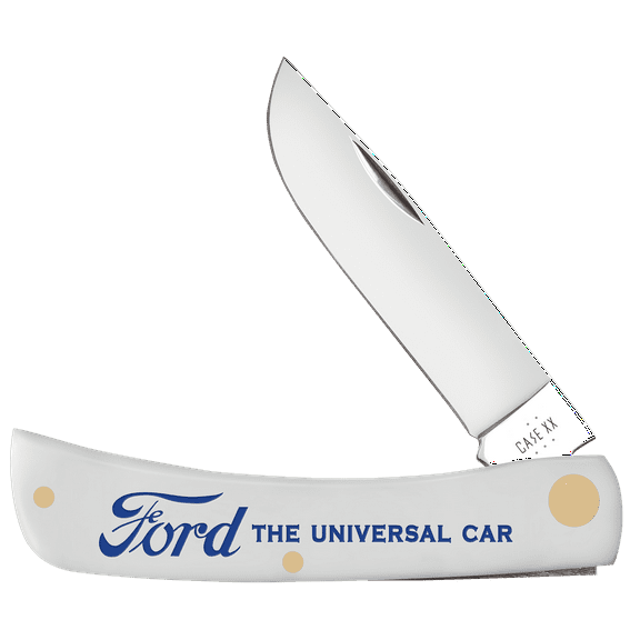 Case XX Knives Sod Buster Jr White Blue Ford Stainless Pocket Knife