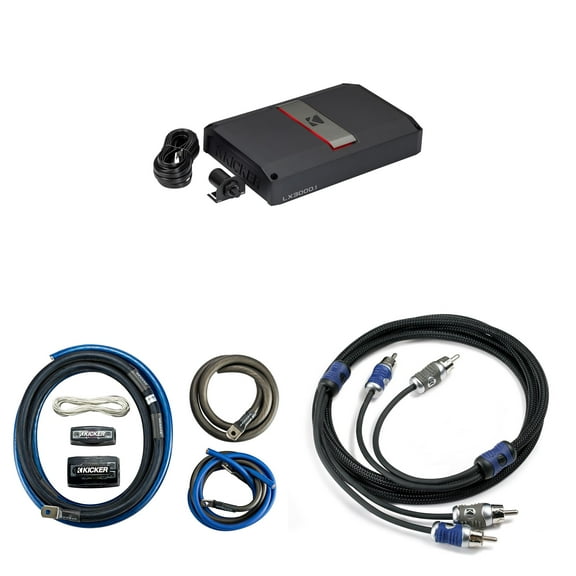 Kicker LX3000.1 , Amp Install Kit , 3000w Mono Class-D Subwoofer Amp (51LX30001)