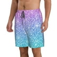 thumbnail image 2 of Disketp Men'S Swim Trunks Hawaiian Breathable Surf Beach Swimsuits Mesh Lining Beach Shorts With Pockets-Multicolor Glitter, 2 of 9