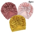 thumbnail image 2 of Baby Turban Hats Bowknot 3PCS Cotton Breathable Knot Caps Head Wraps for Newborn, 2 of 10