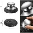 thumbnail image 3 of Hecteas Steel Wool Scrubber,Stainless Steel Scrubber,Brillo Pad,for Scouring Stubborn Messes From Cast Iron, Pots, Pans, Grill, Stoves, Sink(1 Scrubber)(Silver), 3 of 10