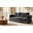 thumbnail image 6 of 55" Convertible Futon Sofa Bed,Folding Boneless Couch with Sleeper Sofa,Fold Out Floor Sofa with Deep Seat,Cloud Corduroy Foldable Mattress Couch for Living Room,Dark Gray, 6 of 8