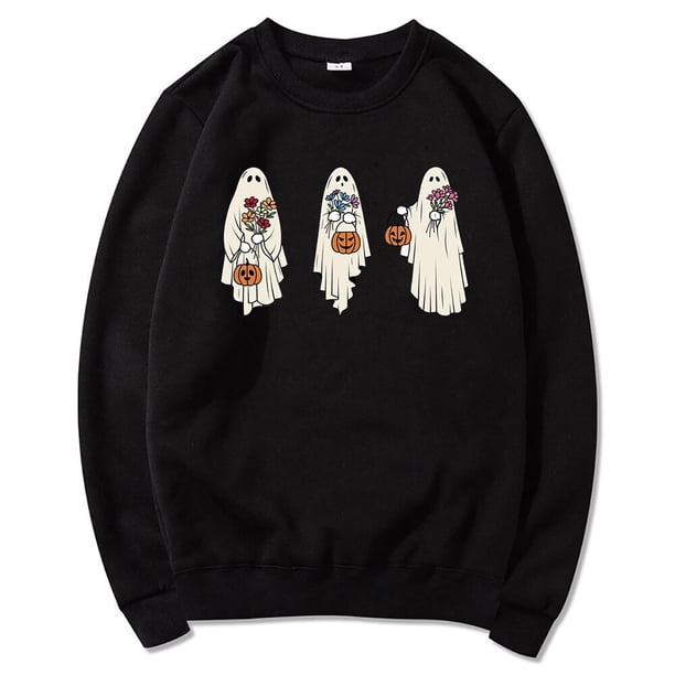 Sudadera con capucha de Halloween para mujer, sudaderas con capucha de fantasma divertido, gráfico estético Harajuku, jerséis de calabaza Vintage, sudaderas Unisex, Otoño e Invierno