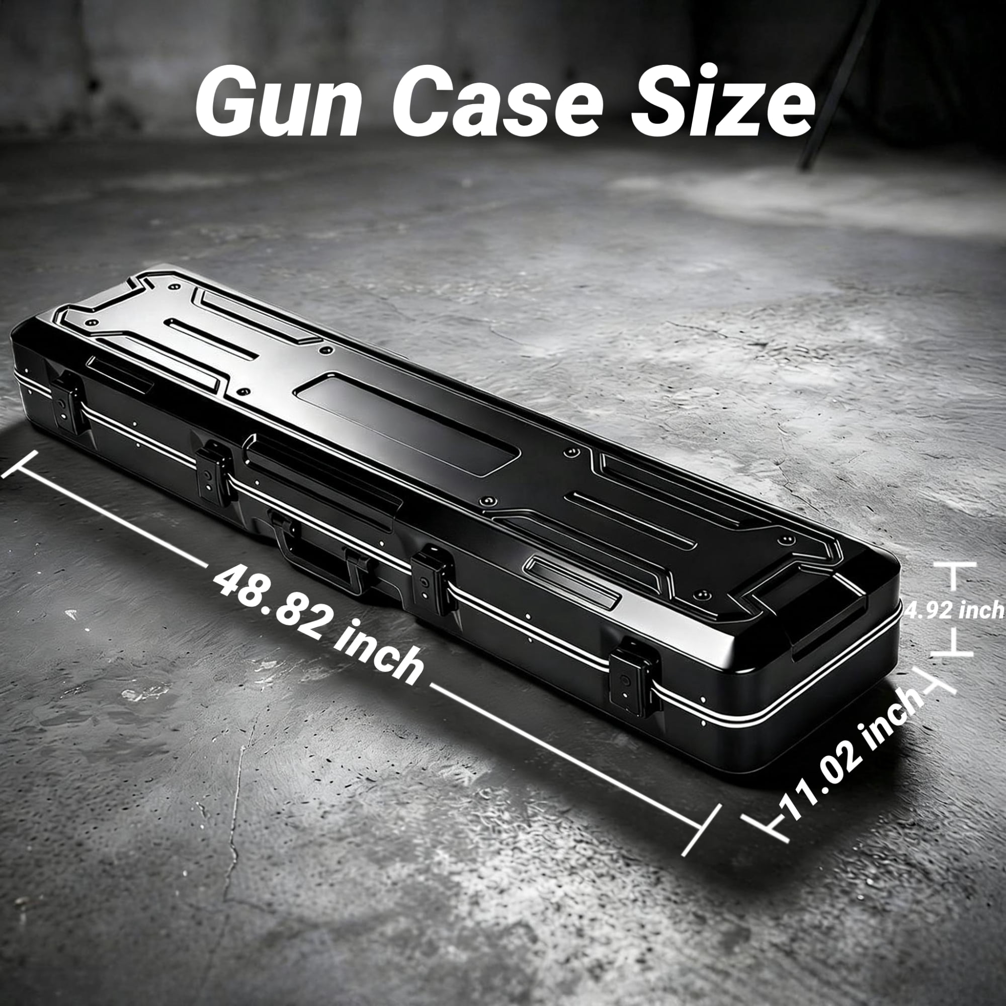 Gun Case,Blacksmith 49 inch Hardshell Travel Carrying Case for Gun With 4 Combination Lock,Black