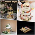 thumbnail image 3 of Juego de 7 soportes de metal para tartas, soporte redondo de 3 niveles, para cupcakes, bandeja de servir para fiestas, bodas, cumpleaños, baby shower, aniversario, 3 of 9