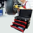 thumbnail image 2 of 3 Drawers Tool Box with Mechanic Tool Set, Heavy Duty Metal Organizer Case with Key Locking and Pull Handle, Household Hand Tool Kit with Socket Wrench Sets for Handyman, Homeowner, 2 of 9