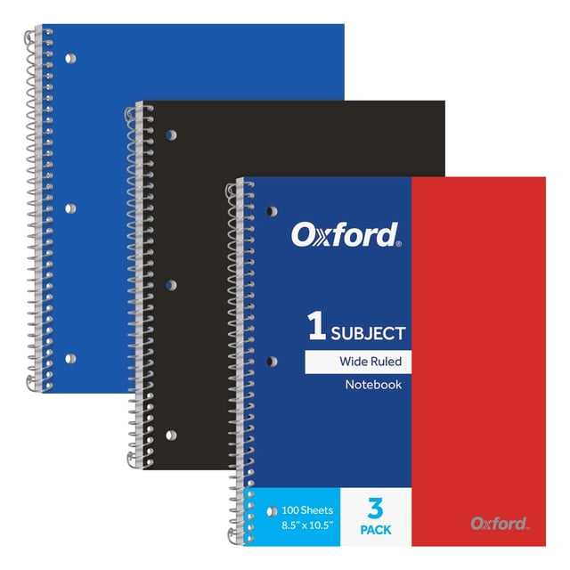 Cuaderno Espiral Oxford 10389 Rayado 100h Pack X3