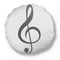 thumbnail image 1 of Black Music Treble Clef White Round Throw Pillow Home Decoration Cushion, 1 of 3