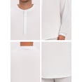 thumbnail image 7 of DARING DIVA Men's 2-Piece Linen Long Sleeve Beach Sets Shirt and Pants M White, 7 of 7