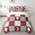 thumbnail image 2 of Feelyou Wst Golf Sleep Twin Bedding Sets 7-Piece for Kids, Red Grey Buffalo Bedding Comforter Set, Modenr Sport Lover Reversible Sheet Sets, Ultra Soft Bedroom Decor, 2 of 8