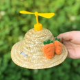 thumbnail image 2 of Dog Straw Sombrero Hat Pet Sun Cap with Flowers Birthday Party Hat for Small Medium Puppy Cat, 2 of 6