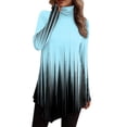 thumbnail image 1 of Gibobby Tirantes Para&nbsp;Camisa Mujer Túnica Verde Azul Geométrico A Cuadros Estampado Manga Larga Casual Vintage Boho Étnico Escote Redondo Largo Tema Bohemio Geométrico Camisa（Azul， S), 1 of 4