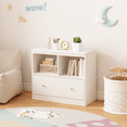 thumbnail image 6 of Wall-Mounted Children's Bookshelf - 3-Tier Modern Front Facing Book Display with Natural Wood Base, Space-Saving Nursery Bookshelf for Toddlers, Montessori Book Rack, for Classroom or Playroom, 6 of 9