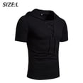 thumbnail image 2 of Sudadera con capucha deportiva de manga corta táctica retro para hombre, sudadera con capucha para deportes al aire libre, color negro, 2 of 7